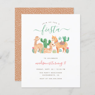 Budget Fun Aquarelle Llama Fiesta Anniversaire de