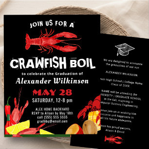 BUDGET Fun Crawfish Graduation BBQ Invitation