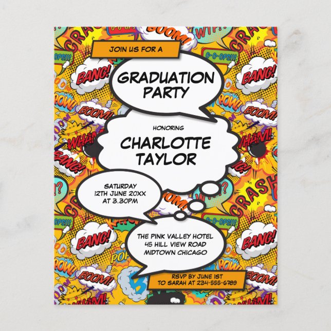 Budget Fun Grad Party Classe de 2022 Invitation (Devant)