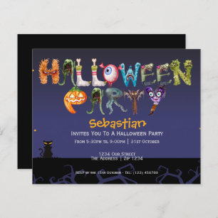 BUDGET Fun Halloween Partie Typographie Éffrayante