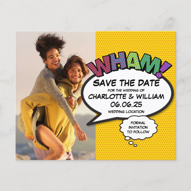 Budget Fun Photo Mariage Enregistrez la Date (Devant)