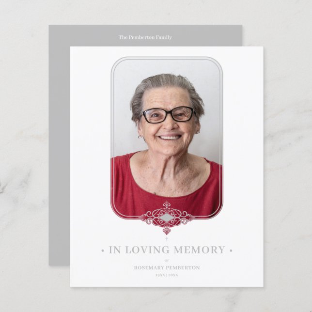 Budget Funérailles Gris Dentelle ornementale Effet (Devant / Derrière)