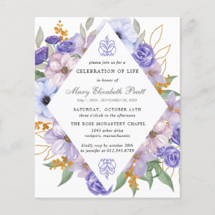 Budget Funéraire Invitation Florale violet