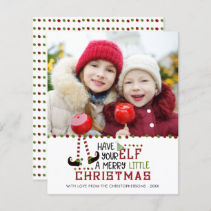 Budget Funky Christmas Elf Photo Holiday Card