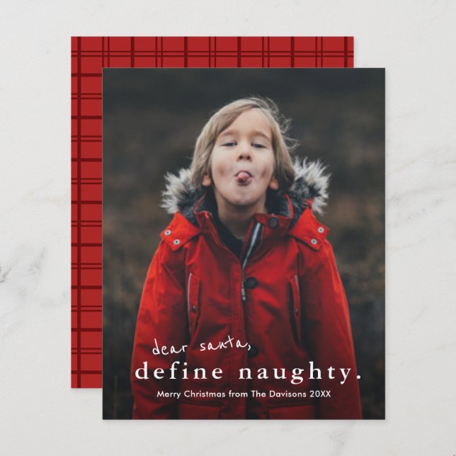 Budget Funny Naughty Photo Carte de Noël (Devant / Derrière)