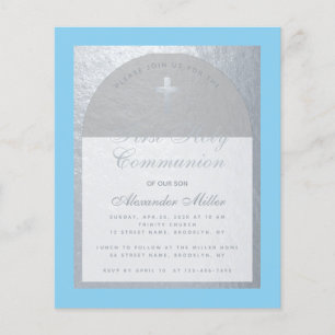 Budget Garçon Première communion Argent gris bleu 