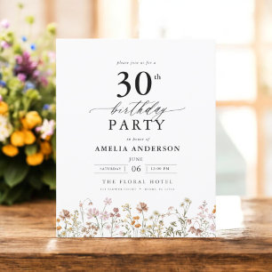Budget Garden Floral 30e anniversaire Invitation
