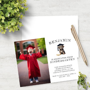 Budget Gardergarten Grad Invitation Scruffy Pup