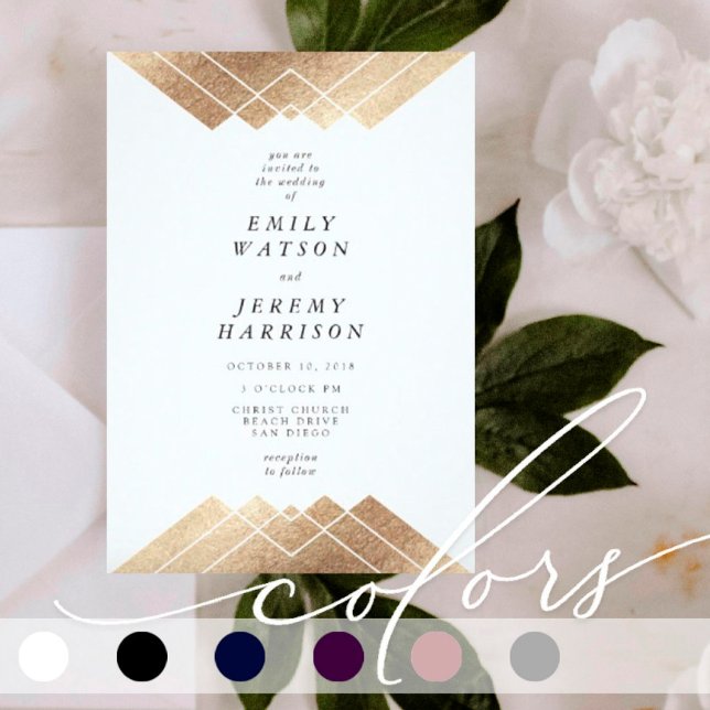 Budget Géométrique Blanc Gatsby Mariage INVITE (Créateur téléchargé)