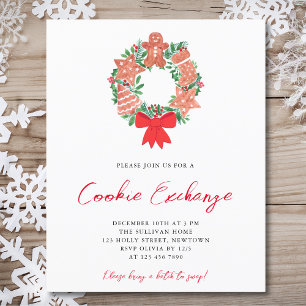Budget Gingerbread Échange de cookies Invitation d