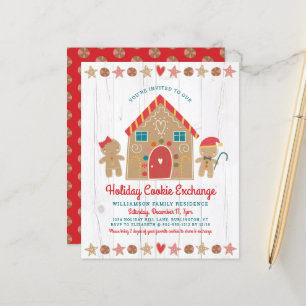 Budget Gingerbread Rustic Cookie Exchange Invitati