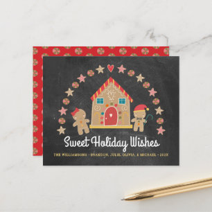 Budget Gingerbread Sweet Holiday Wings Chalk Card