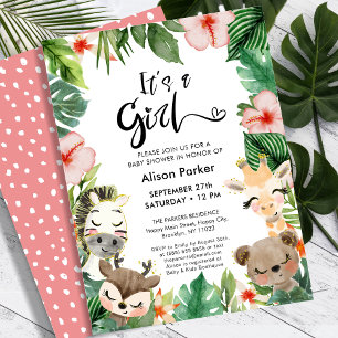 BUDGET Girl Jungle Safari Baby shower de verdure