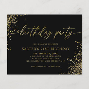 BUDGET Glam Black Gold Confetti Adulte Anniversair