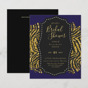 Budget Glam Gold Marine Fête des mariées Invitatio