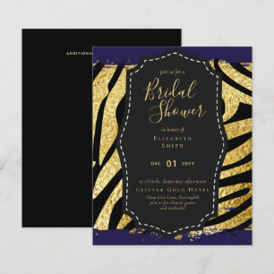 Budget Glam Gold Marine Fête des mariées Invitatio