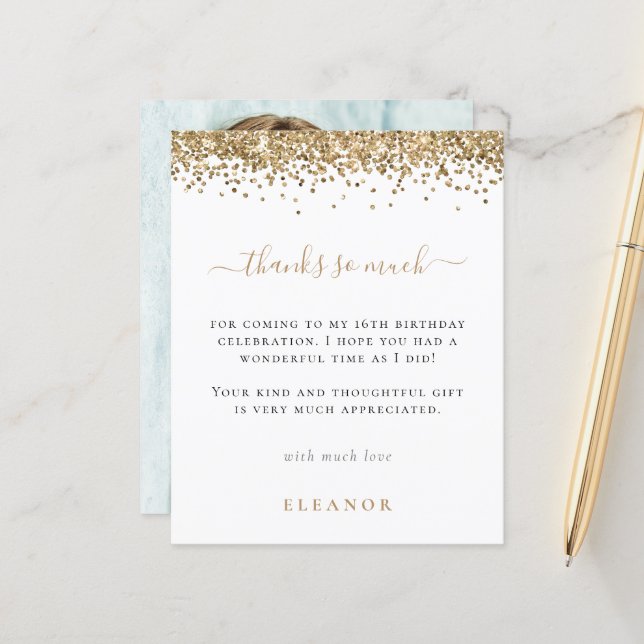 Budget Glam Gold Parties scintillant Photo Sweet 1 (Devant/Arrière en situation)