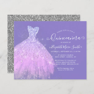 Budget Glam Purple Silver Parties scintillant Gown