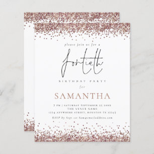Budget Glam Rose Gold Parties scintillant Invitati