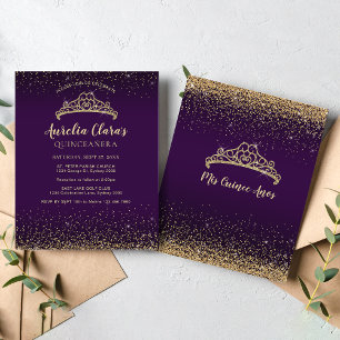 BUDGET Glam Violet Gold Parties scintillant Tiara