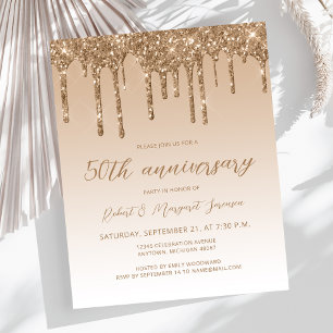 Budget Glitter Gold Script 50e anniversaire