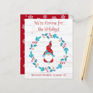 Budget Gnomfor Holidays Elf Rustic Wreath Card