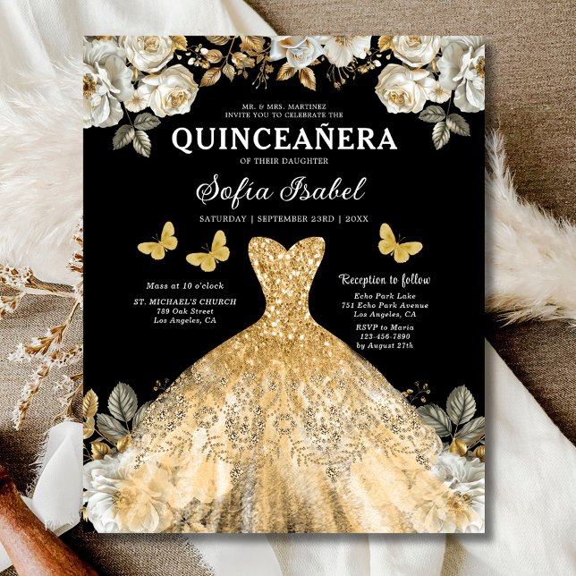 Budget Gold Bilingue Espagnol Quinceanera (Créateur téléchargé)
