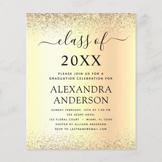 Budget Gold Black 2023 Graduation Party Parties sc (Devant)