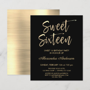 Budget Gold Black Sweet sixteen Anniversaire
