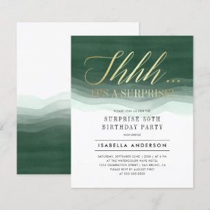 Budget Gold & Emerald Aquarelle Surprise Anniversa