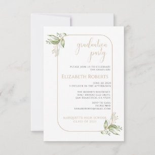 Budget Gold Eucalyptus Greenery Invitation du Grad