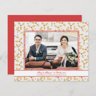 Budget Gold Foil Holly Joyeux Noël Marié