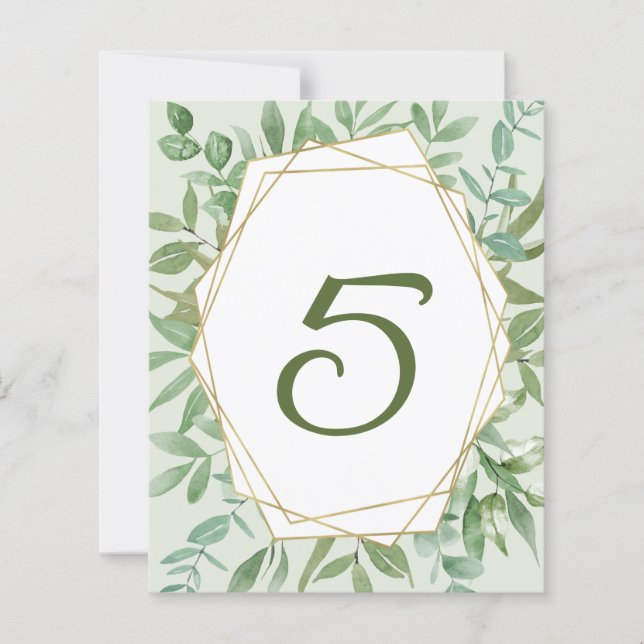 Budget Gold&Greenery Mariage Numéro de table (Devant)