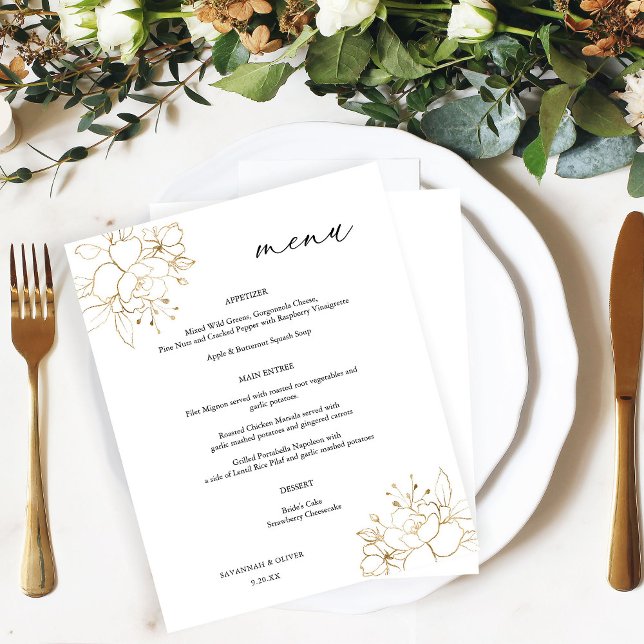 Budget Gold Lnd Floral Menu (Créateur téléchargé)