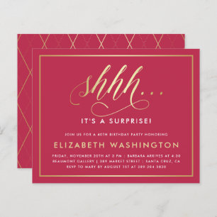 Budget Gold & Magenta Surprise fête d'anniversaire