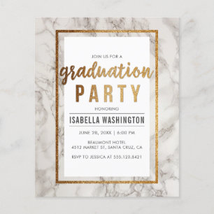 Budget Gold & Marble Typographie Partie de graduat
