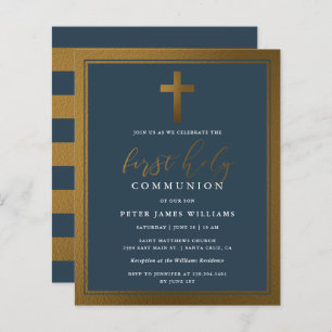 Budget Gold & Marine Blue First Holy Communion