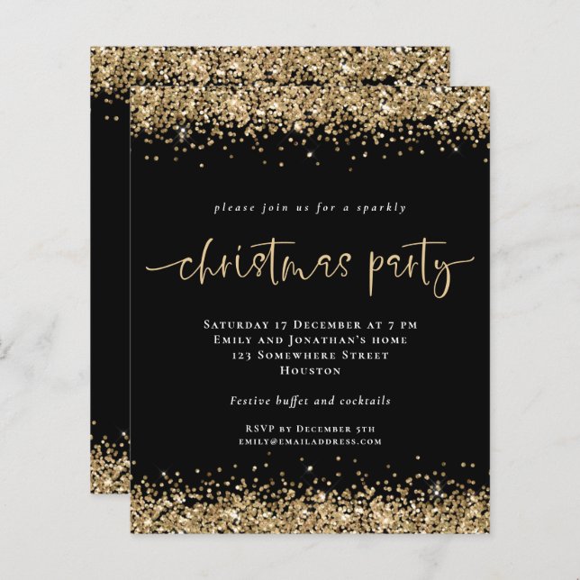 Budget Gold Parties scintillant Black Christmas Pa (Devant / Derrière)