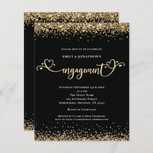 Budget Gold Parties scintillant Coeur de script Fi