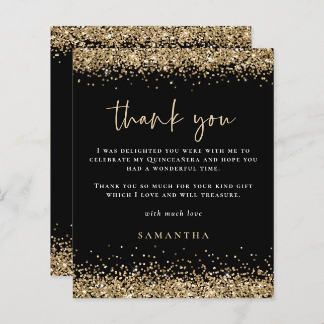 Budget Gold Parties scintillant Quinceañera Party  (Devant / Derrière)