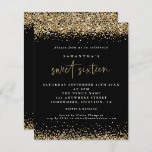 Budget Gold Parties scintillant Sweet sixteen noir