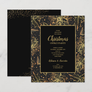 Budget Gold Poinsettias Noël Invitations
