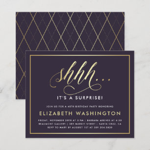 Budget Gold & Purple Surprise fête d'anniversaire