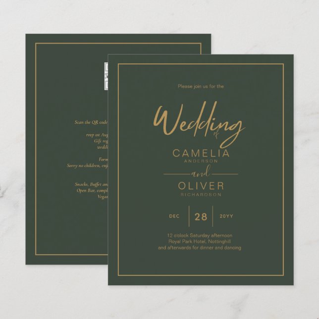 BUDGET Gold Texte Script élégant moderne (Devant / Derrière)