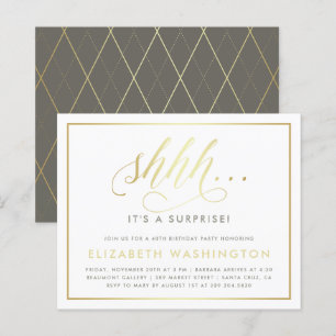 Budget Gold & White Surprise fête d'anniversaire