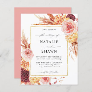Budget Golden Burgundy Blush rose Mariage Floral P