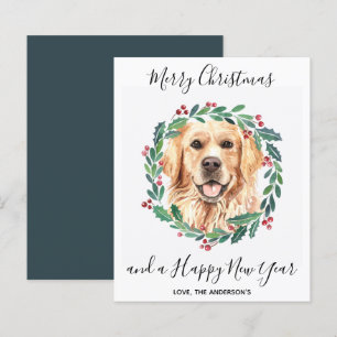 Budget Golden Retriever Dog Joyeuse carte de Noël
