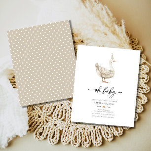 BUDGET Goose Genre Neutre Baby shower Invitation