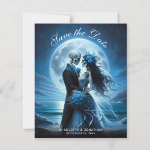 Budget Gothique Cartes de Mariage Squelettes Bleus