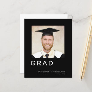 Budget Grad Graduation Photo Simple Faire-part